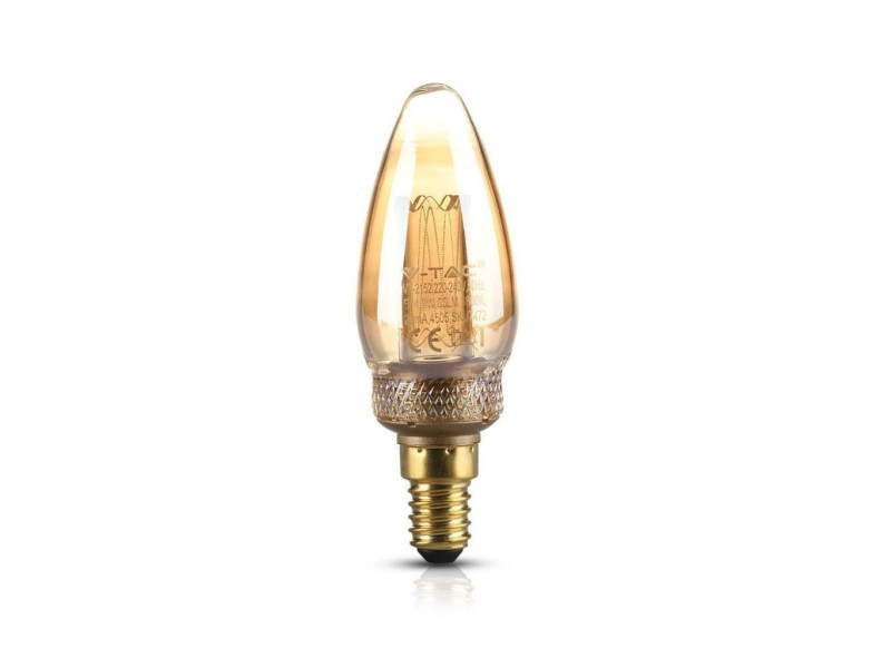 SKU 7472 VT-2152 V-TAC Lampadina LED E14 2W Candela Filamento Ambrato Art 1800Kv