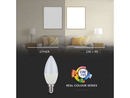 SKU 7495 VT-2226 V-TAC Lampadina LED E14 5,5W Candela 4000K CRI95