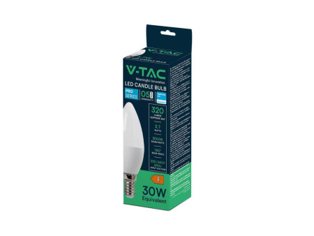 SKU 8040 VT-1850 V-TAC PRO Lampadina LED Chip Samsung E14 3.7W Candela 3000K