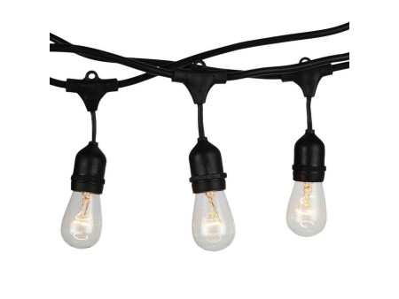 SKU 3698 VT-7135 V-TAC Catenaria LED 5m per 10 Lampadine E27 (max 40W) Nera IP65