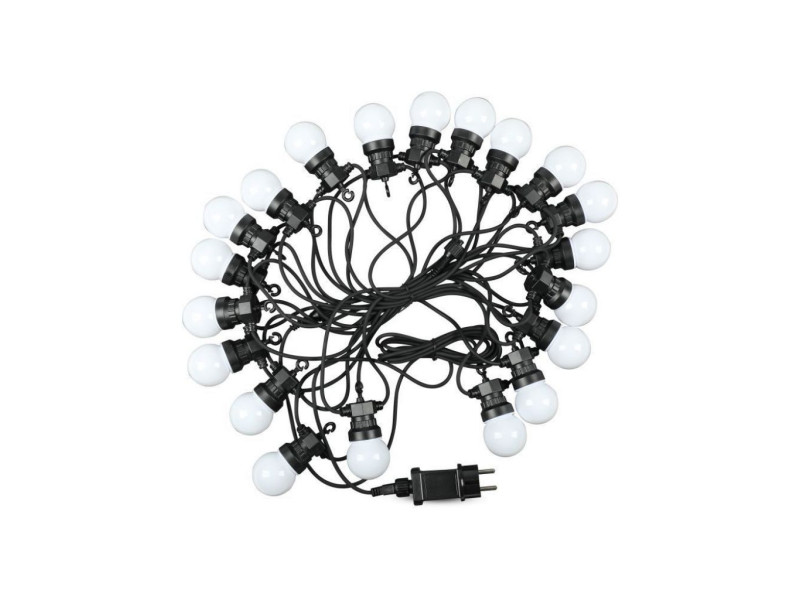 SKU 7439 VT-71020 V-TAC Catenaria LED 10m con 20 Lampadine 10W con Schuko Bianca 3000K IP44