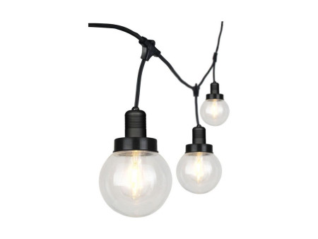 SKU 8971 VT-720S V-TAC Catenaria LED 3m per 6 Lampadine E27 (max 60W) con Diffusori Globo Trasparenti IP65