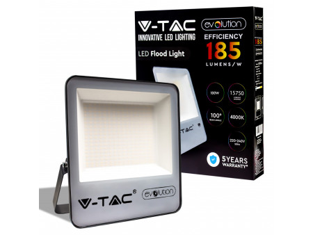 SKU 20454 VT-100185 V-TAC PRO Faro LED SMD Chip Samsung 100W 185LM/W Nero 6500K IP65
