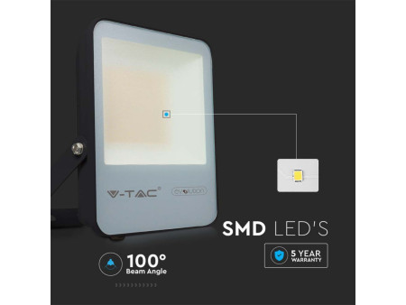 SKU 20453 VT-100185 V-TAC PRO Faro LED SMD Chip Samsung 100W 185LM/W Nero 4000K IP65