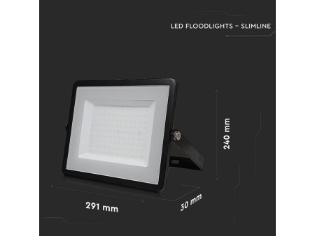 SKU 21414 VT-100-B-N V-TAC PRO Faro LED SMD Chip Samsung 100W E-Series G2 Nero 6500K IP65