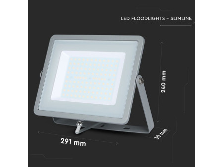 SKU 21473 VT-100-G V-TAC PRO Faro LED SMD Chip Samsung 100W E-Series G2 Grigio 4000K IP65