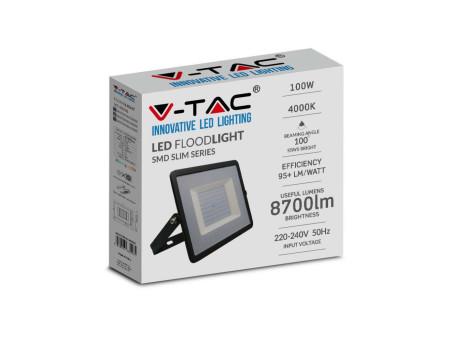 SKU 215964 VT-40101 V-TAC Faro LED SMD 100W E-Series G2 Nero 3000K IP65