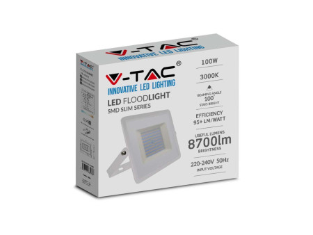 SKU 215967 VT-40101 V-TAC Faro LED SMD 100W E-Series G2 Bianco 3000K IP65