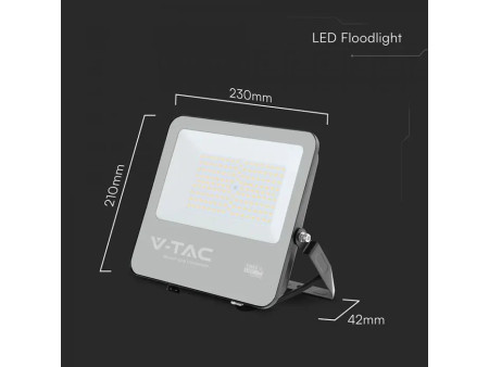 SKU 232196 VT-44101 V-TAC PRO Faro LED SMD Chip CREE 100W 135LM/W Slim Cavo 1m Nero 6500K IP65