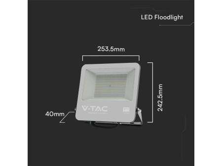 SKU 23441 VT-44104 V-TAC PRO Faro LED SMD Chip Samsung 100W Cavo 1m Nero 6500K IP65