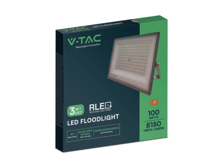 SKU 23615 VT-44100 V-TAC Faro LED SMD 100W con Driver Integrato LED Sostituibili Grigio Scuro CCT IP65
