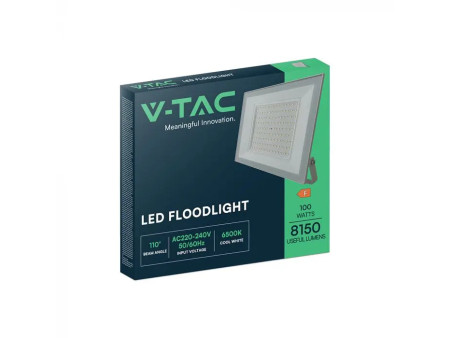 SKU 23979 VT-44109 V-TAC Faro LED SMD 100W Slim E-Series con Driver Integrato Bianco 4000K IP65