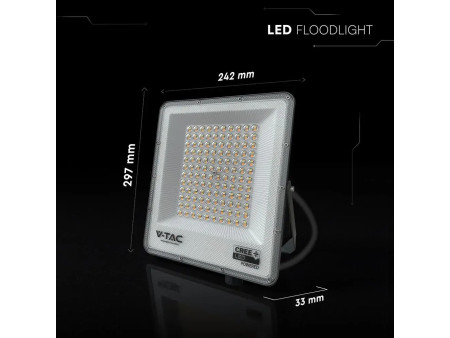SKU 240716 VT-44110CCT V-TAC PRO Faro LED SMD Chip CREE 100W Driver Integrato Nero CCT IP65