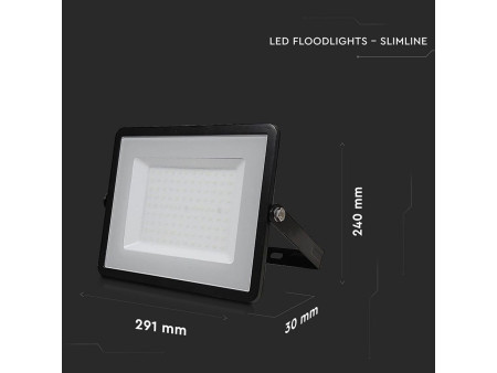 SKU 413 VT-100-B V-TAC PRO Faro LED SMD Chip Samsung 100W Nero 4000K IP65
