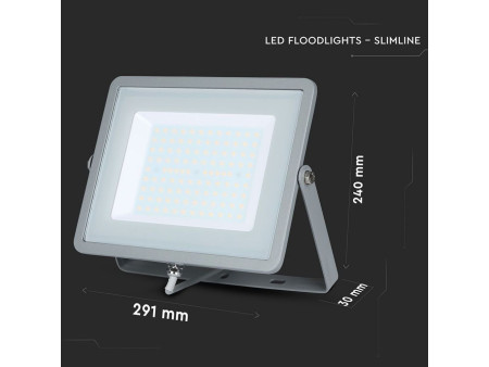 SKU 474 VT-100-G V-TAC PRO Faro LED SMD Chip Samsung 100W Grigio 6400K IP65