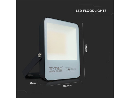 SKU 5921 VT-49161 V-TAC Faro LED SMD 100W 160LM/W Nero 6400K IP65