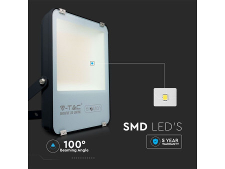 SKU 5921 VT-49161 V-TAC Faro LED SMD 100W 160LM/W Nero 6400K IP65