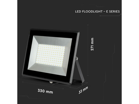 SKU 5964 VT-40101 V-TAC Faro LED SMD 100W E-Series Nero 3000K IP65