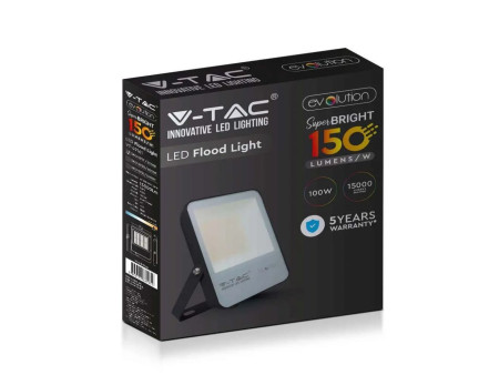 SKU 5997 VT-49161 V-TAC Faro LED SMD 100W 150LM/W Nero 3000K IP65
