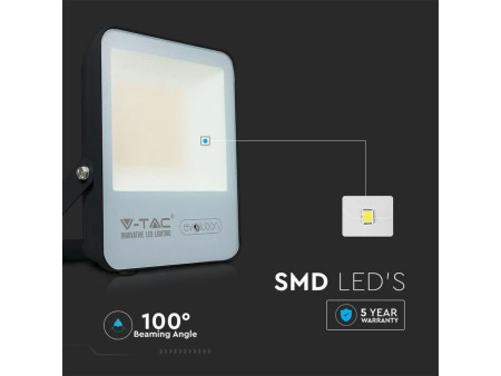 SKU 5997 VT-49161 V-TAC Faro LED SMD 100W 150LM/W Nero 3000K IP65