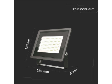 SKU 6723 VT-49104 V-TAC Faro LED SMD 100W F-Series con Driver IC Integrato Nero 6400K IP65