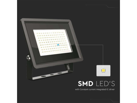 SKU 6723 VT-49104 V-TAC Faro LED SMD 100W F-Series con Driver IC Integrato Nero 6400K IP65