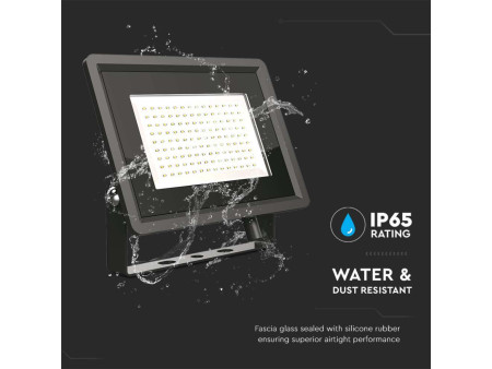 SKU 6723 VT-49104 V-TAC Faro LED SMD 100W F-Series con Driver IC Integrato Nero 6400K IP65