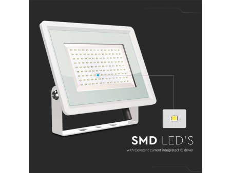 SKU 6724 VT-49104 V-TAC Faro LED SMD 100W F-Series con Driver IC Integrato Bianco 3000K IP65