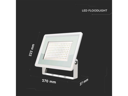 SKU 6726 VT-49104 V-TAC Faro LED SMD 100W F-Series con Driver IC Integrato Bianco 6500K IP65