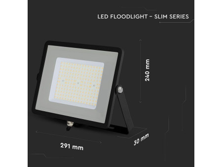 SKU 767 VT-106-B V-TAC PRO Faro LED SMD Chip Samsung 100W 120LM/W Nero 6400K IP65