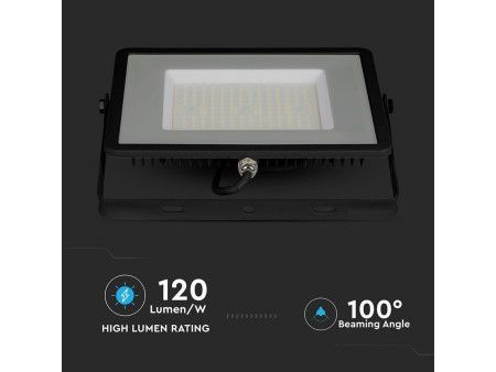 SKU 766 VT-106-B V-TAC PRO Faro LED SMD Chip Samsung 100W 120LM/W Nero 4000K IP65
