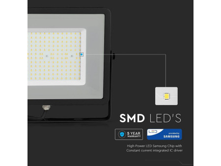 SKU 766 VT-106-B V-TAC PRO Faro LED SMD Chip Samsung 100W 120LM/W Nero 4000K IP65