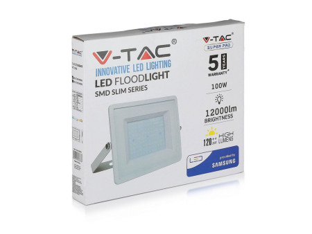 SKU 769 VT-106-W V-TAC PRO Faro LED SMD Chip Samsung 100W 120LM/W Bianco 6400K IP65