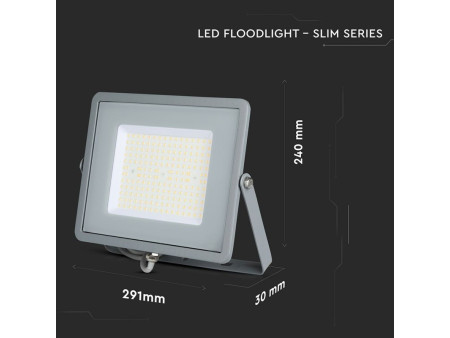SKU 770 VT-106-G V-TAC PRO Faro LED SMD Chip Samsung 100W 120LM/W Grigio 4000K IP65