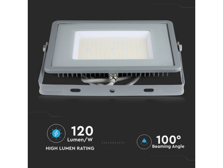 SKU 771 VT-106-G V-TAC PRO Faro LED SMD Chip Samsung 100W 120LM/W Grigio 6400K IP65