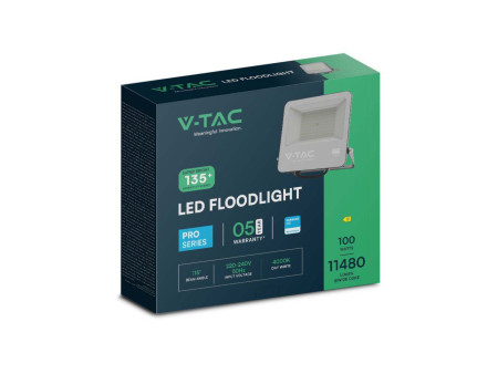 SKU 8847 VT-44101 V-TAC PRO Faro LED SMD Chip Samsung 100W 135LM/W Nero 6500K IP65