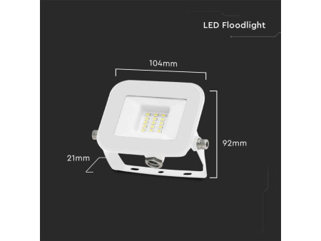 SKU 10013 VT-44010 V-TAC PRO Faro LED SMD Chip Samsung 10W PRO-S Bianco 6500K IP65