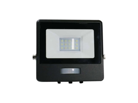 SKU 20256 VT-118S V-TAC PRO Faro LED SMD Chip Samsung 10W con Sensore PIR Nero 3000K IP65