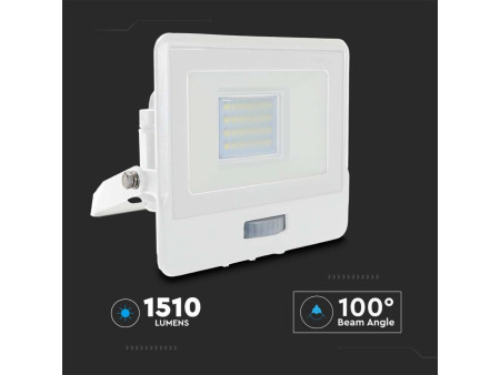 SKU 20272 VT-128S V-TAC PRO Faro LED SMD Chip Samsung 20W con Sensore PIR Bianco 4000K IP65