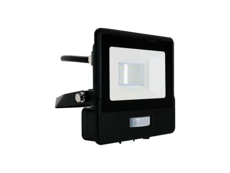 SKU 20280 VT-118S-1 V-TAC PRO Faro LED SMD Chip Samsung 10W con Sensore PIR Cavo 1m Nero 3000K IP65