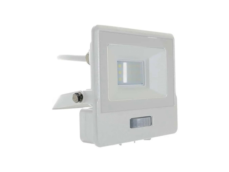 SKU 20293 VT-118S V-TAC PRO Faro LED SMD Chip Samsung 10W con Sensore PIR Cavo 1m Bianco 4000K IP65