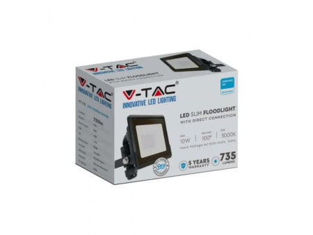 SKU 20306 VT-118 V-TAC PRO Faro LED SMD Chip Samsung 10W Nero 6500K IP65