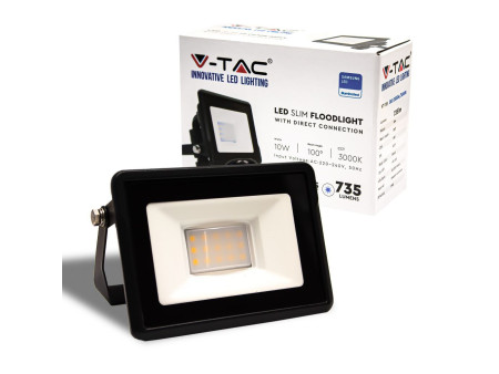 SKU 20306 VT-118 V-TAC PRO Faro LED SMD Chip Samsung 10W Nero 6500K IP65