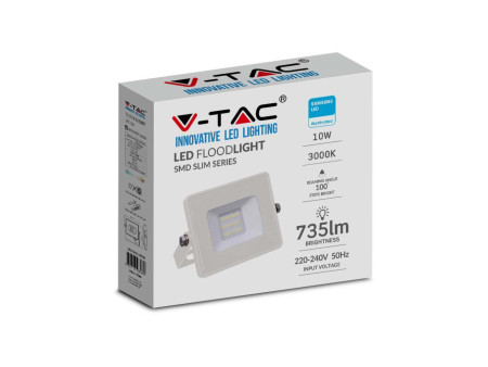 SKU 21427 VT-10-W V-TAC PRO Faro LED SMD Chip Samsung 10W Bianco 3000K IP65