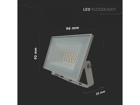 SKU 23971 VT-44012 V-TAC Faro LED SMD 10W Slim E-Series con Driver Integrato Bianco 4000K IP65