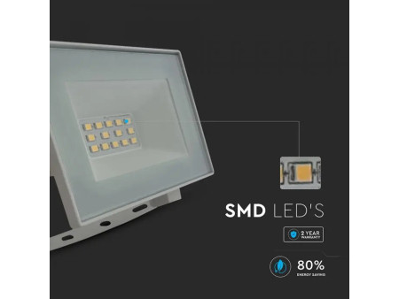 SKU 23971 VT-44012 V-TAC Faro LED SMD 10W Slim E-Series con Driver Integrato Bianco 4000K IP65