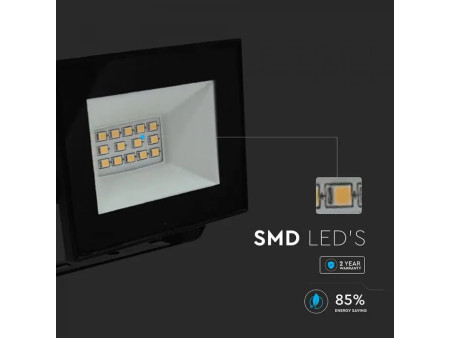 SKU 23972 VT-44012 V-TAC Faro LED SMD 10W Slim E-Series con Driver Integrato Nero 4000K IP65
