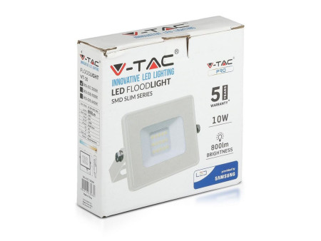 SKU 429 VT-10-W V-TAC PRO Faro LED SMD Chip Samsung 10W Bianco 6400K IP65