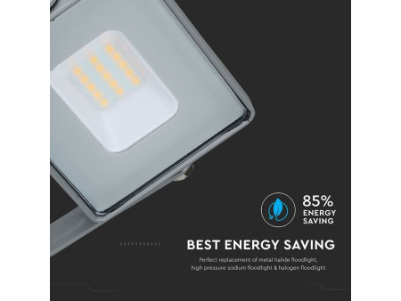 SKU 430 VT-10-G V-TAC PRO Faro LED SMD Chip Samsung 10W Grigio 3000K IP65