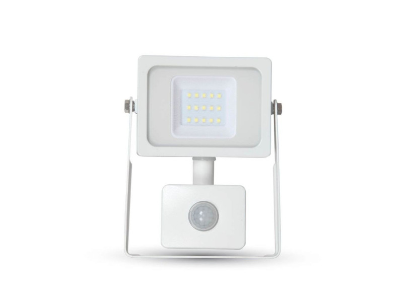SKU 5788 VT-4911 V-TAC Faro LED SMD 10W con Sensore PIR Bianco 6000K IP44